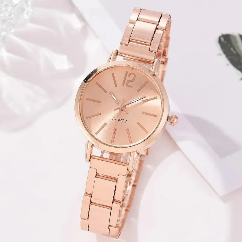 Women temperament Quartz Watches Steel Strap Simple numbers Watch for Women Fashion Leisure Matching Lady Gift Quartz Wristwatch