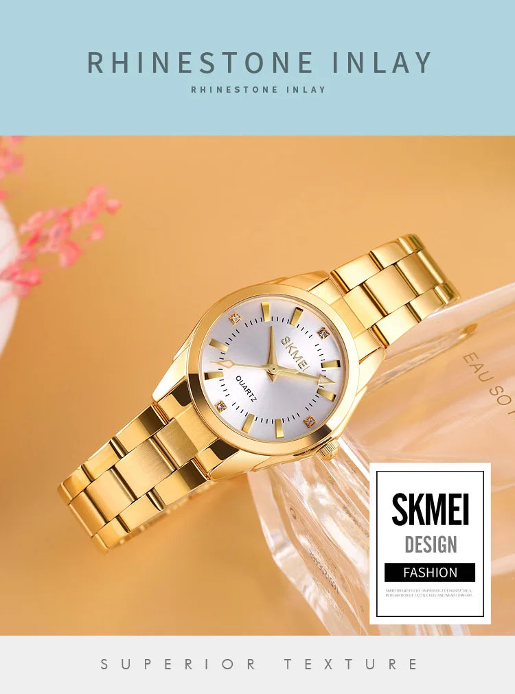 SKMEI 1620 Simple Quartz Girl Wristwatches Stainless Steel Lady Hour Ladies Luxury Watch for Women Waterproof 1390 Reloj Mujer