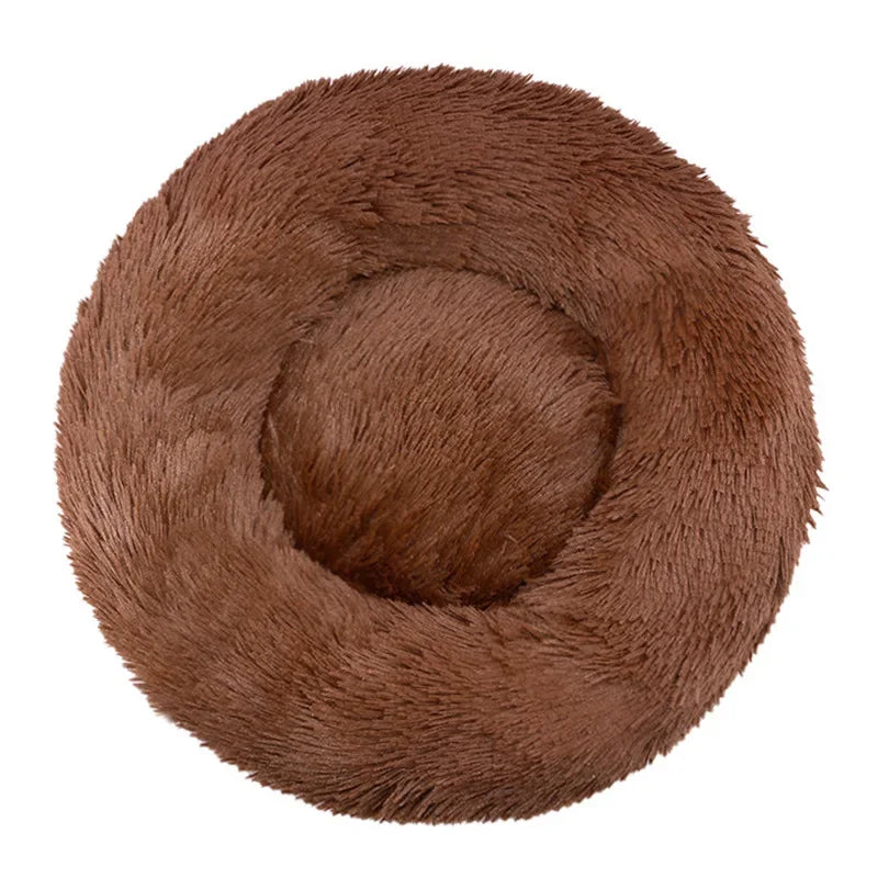 Round Plush Pet Bed – 6 Sizes (40–90 cm) for Large & Medium Dogs, Super Soft Cat Bed, Winter Warm Dog House