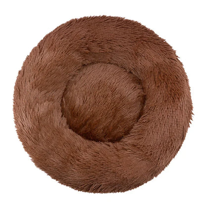 Round Plush Pet Bed – 6 Sizes (40–90 cm) for Large & Medium Dogs, Super Soft Cat Bed, Winter Warm Dog House