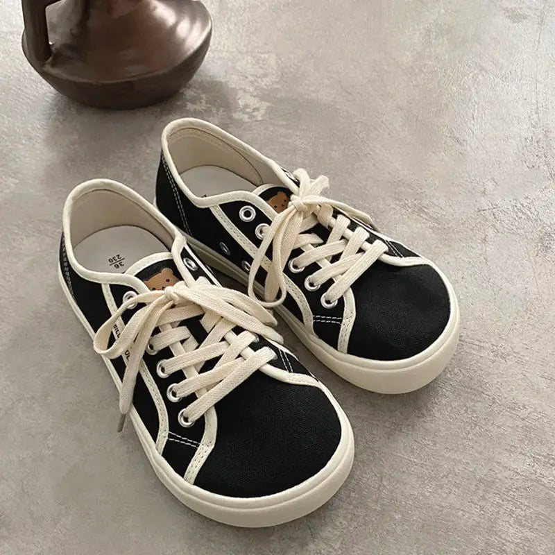 Summer Student Girl Canvas Shoe 2024 Breathable Thin Section Thick Bottom Casual Sneakers Fashion Versatile Women Shoes Sneakers