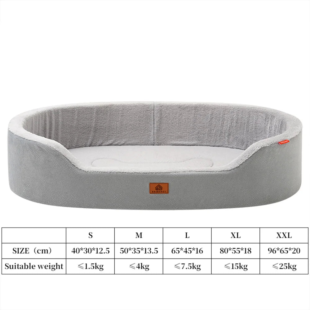 Light gray China Mainland Large Dog Bed – Winter Orthopedic Waterproof Couch Pet Bed for Medium & Large Dogs