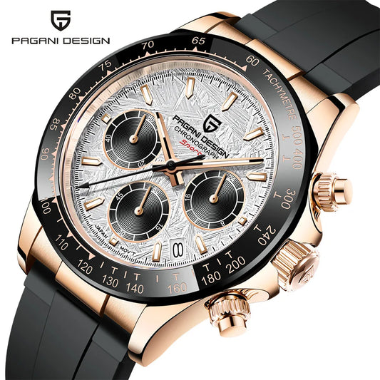 Original New PAGANI DESIGN PD-1664 Luxury Japan VK63 Movt Quartz Wristwatches Sapphire Waterproof Chronograph Gold Reloj Hombre