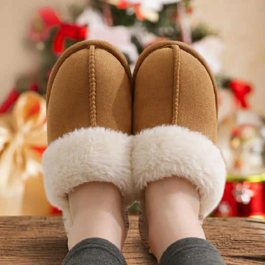 Litfun Faux Fur House Plush Slippers Fluffy Winter Slippers For Women Furry Fuzzy Home Shoes Women Warm Comfy Mute Flats Slides