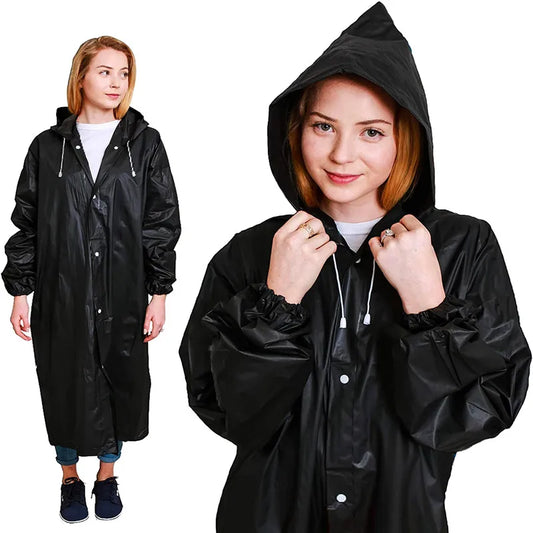 EVA Long Raincoat Unisex Male Women Rain Coats Poncho Suit Jacket Tourist Bike Ladies Running Hooded Hiking Rainwears Waterproof