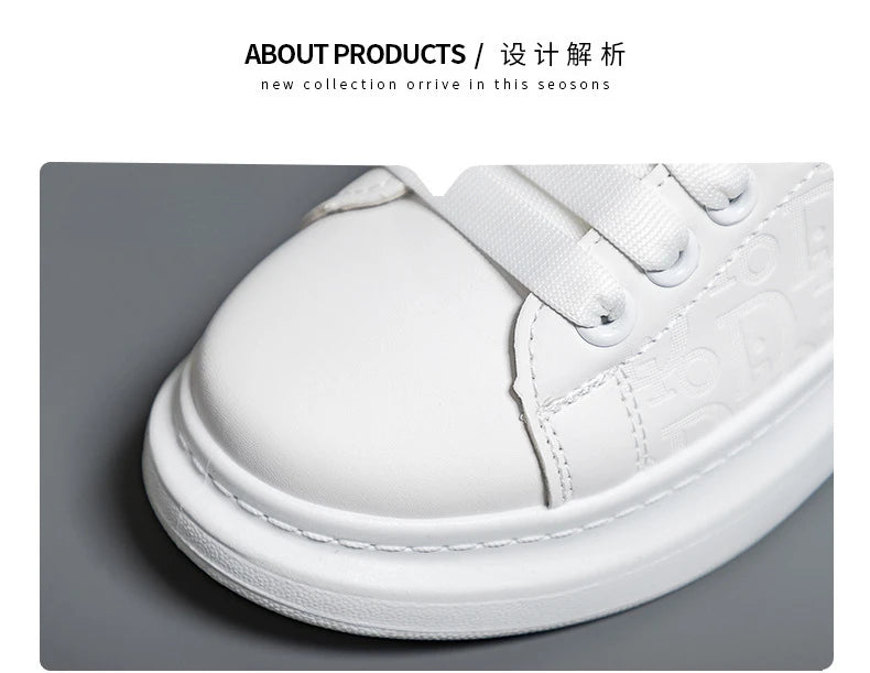 Sneakers Women 2024 New Fashion Platform Shoe Spring Autumn Casual Flats Female Thick Sole Breathable White Vulcanized Shoes