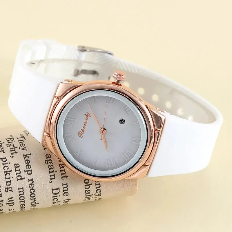 Luxury Women Bracelet Quartz Watches For Women Leather Watch Ladies Sports Dress White Dial Wrist Watch Clock Relogio