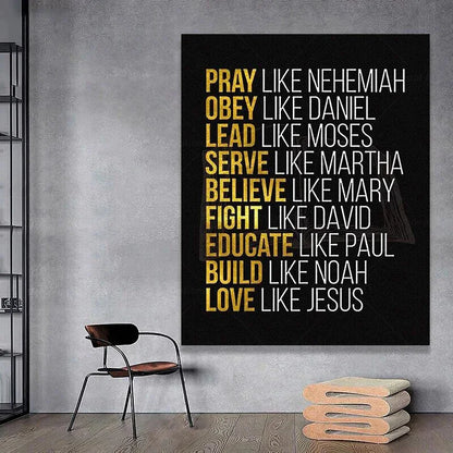 Christian Bible Wall Art – Inspirational Canvas Poster Print for Home, Office, or Studio Decor, Frameless