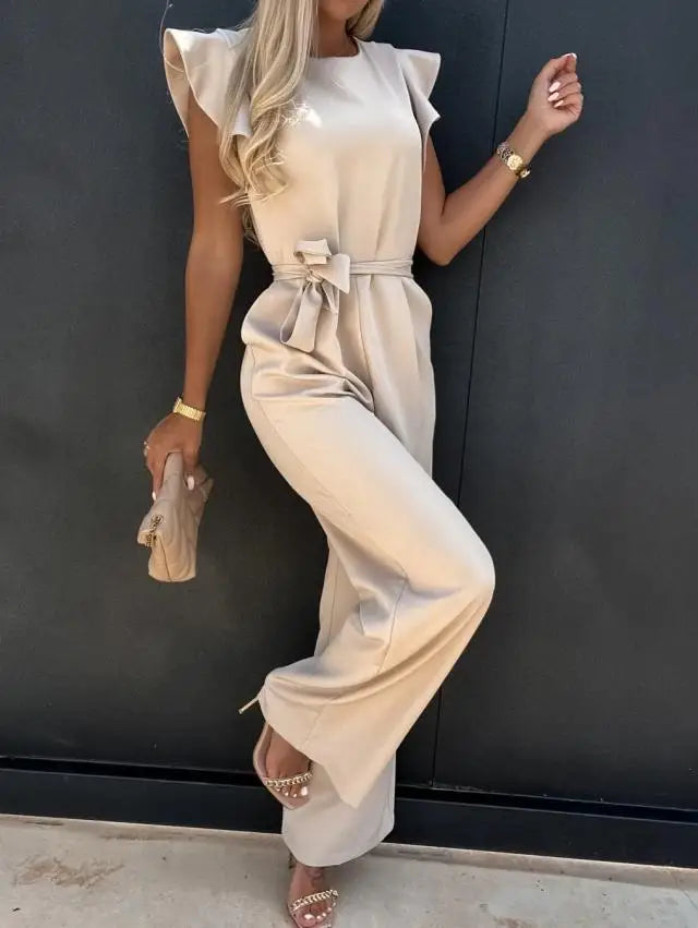 2024 Summer Short Sleeve Wide Leg Jumpsuit For Women Elegant Romper Vintage Streetwear Jumpsuits Overalls Women Jump Suit Woman