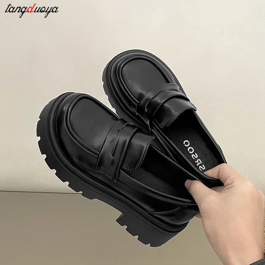 Platform loafers for Women 2024 New Spring British College Style Lolita Shoes Female Thick Sole Oxford Shoes heels Vintage shoes