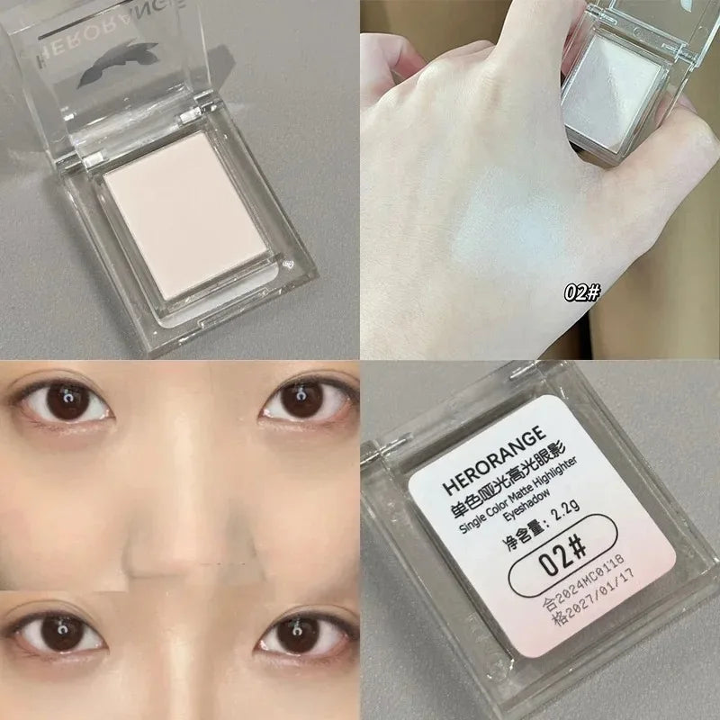 Monochrome Matte White Highlighter Palette Low Saturation 4 Color Face Matte Highlighte Eye Nose Eyeshadow Korea Makeup Cosmetic