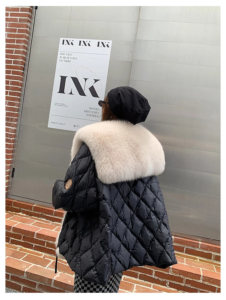 2024 Luxury Fur Collar Long Coats 2024 Women Winter Soft Warm Loose Jacket Puffer Parka Female Windproof Snow Outwear Coats