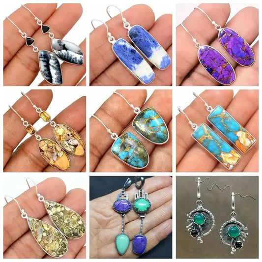 Bohemian Vintage Resin Pendants Drop Earrings for Women Creative Hanging Retro Ethnic Boho Dangle Indian Accessories Jewelry