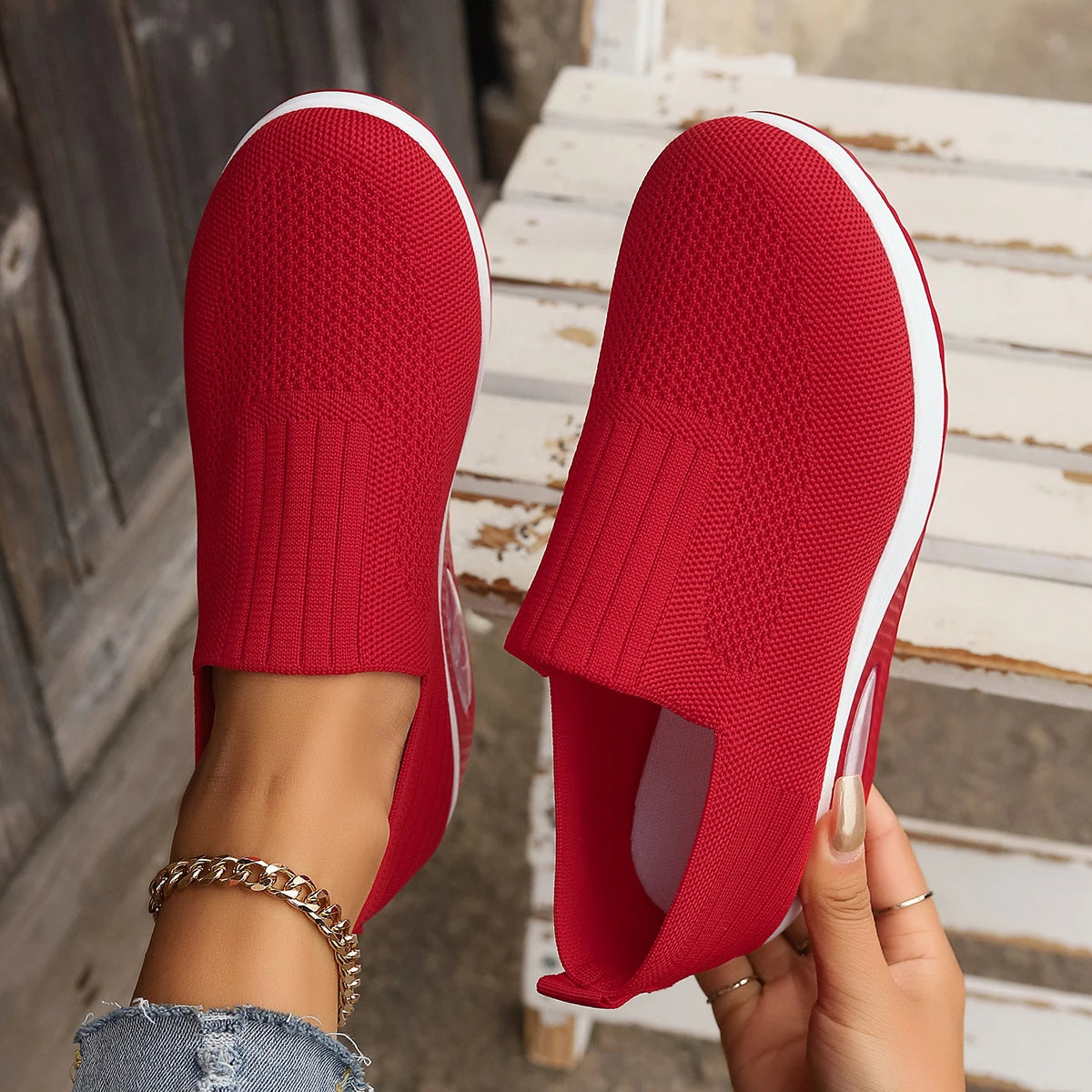 Women Walking Shoes Air Cushion Non Slip Orthopedic Shoes Ladies Platform Mules Breathable Wedge Female Sneakers