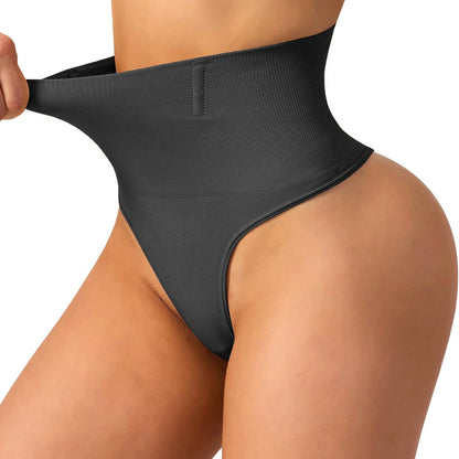 Thong Black High Waist Shaping Control Panties – Tummy Control & Butt Lifting Shapewear Shorts