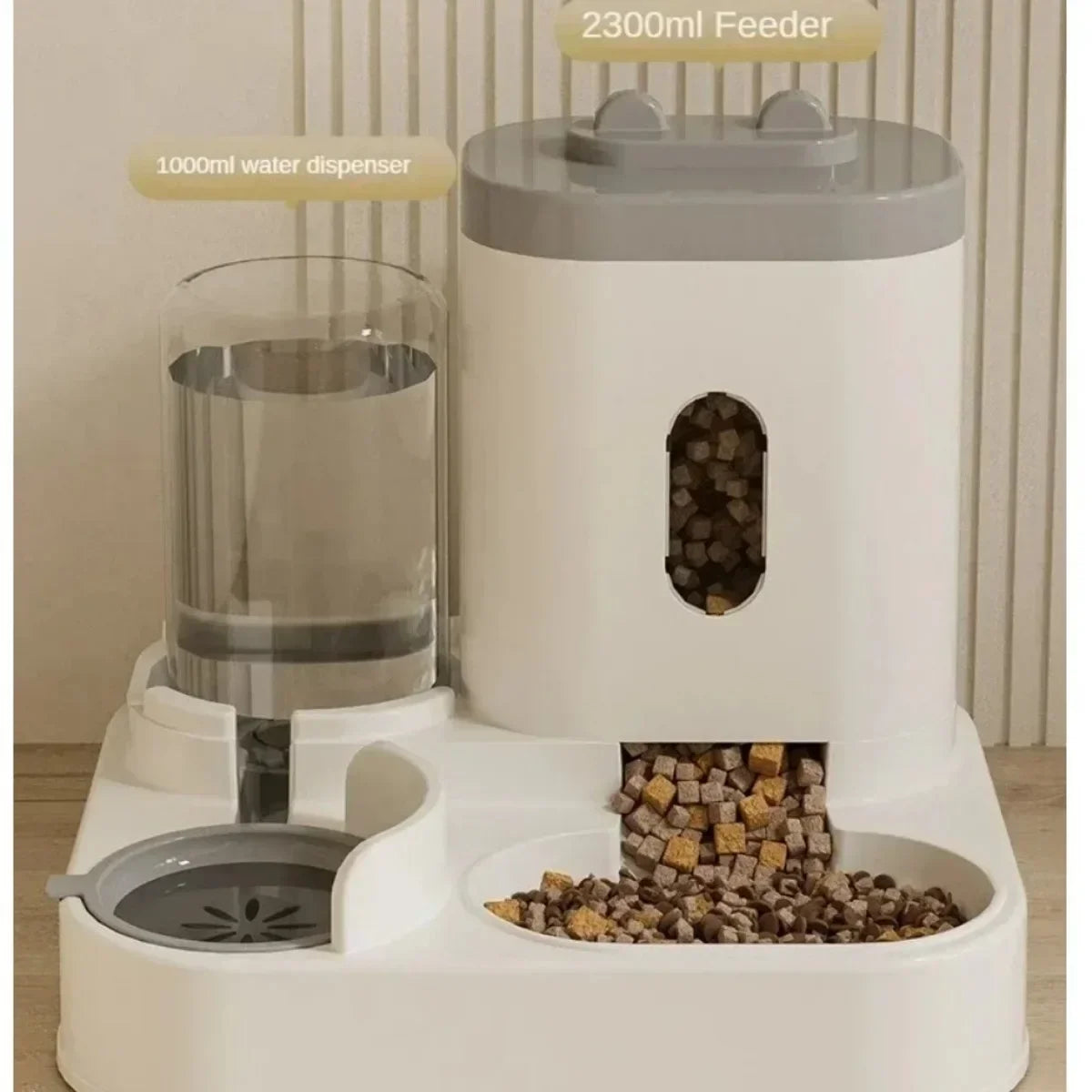 Automatic Pet Feeder with Water Fountain – Large Capacity Dog & Cat Food Dispenser, Puppy Food Storage Bowl