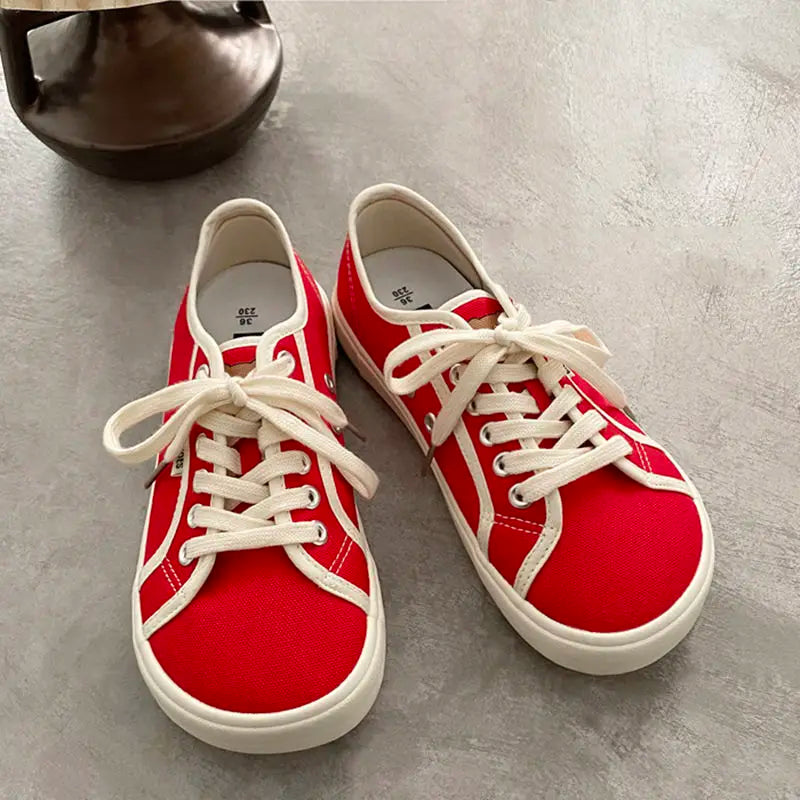 Summer Student Girl Canvas Shoe 2024 Breathable Thin Section Thick Bottom Casual Sneakers Fashion Versatile Women Shoes Sneakers