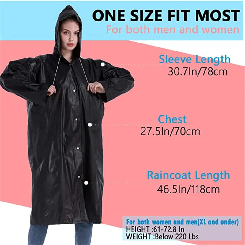 EVA Long Raincoat Unisex Male Women Rain Coats Poncho Suit Jacket Tourist Bike Ladies Running Hooded Hiking Rainwears Waterproof