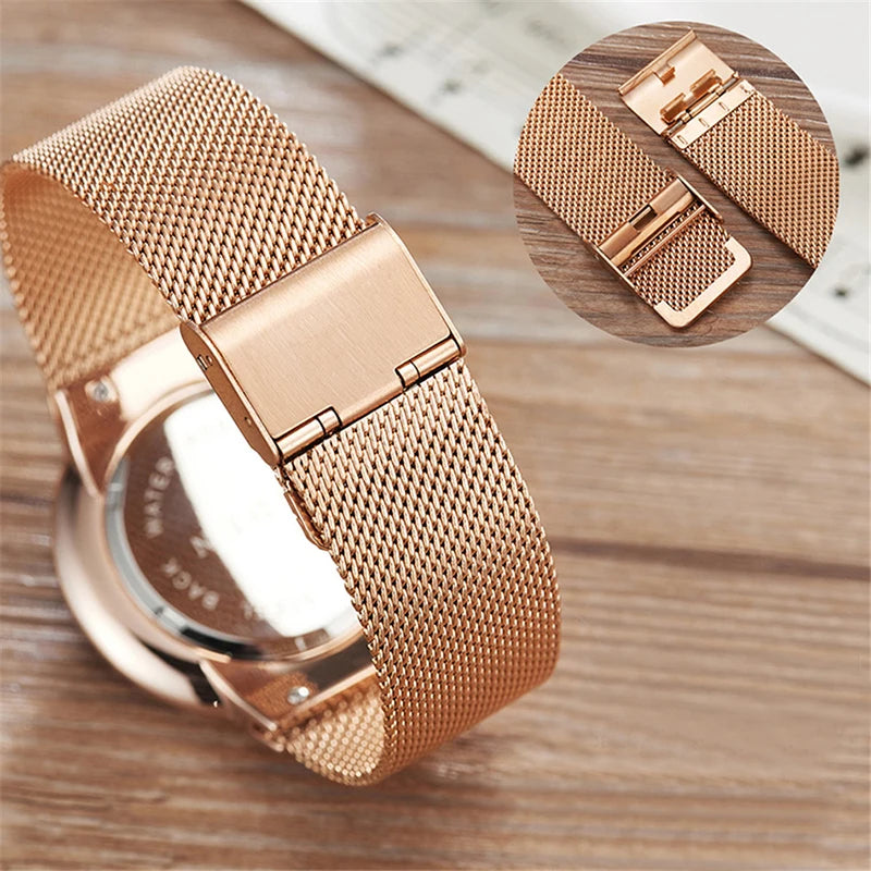 LIGE Fashion Elegant Quartz Women's Watch Bracelet Casual Business Clock Movement Simple Waterproof Mesh Belt Ladies Watches NEW