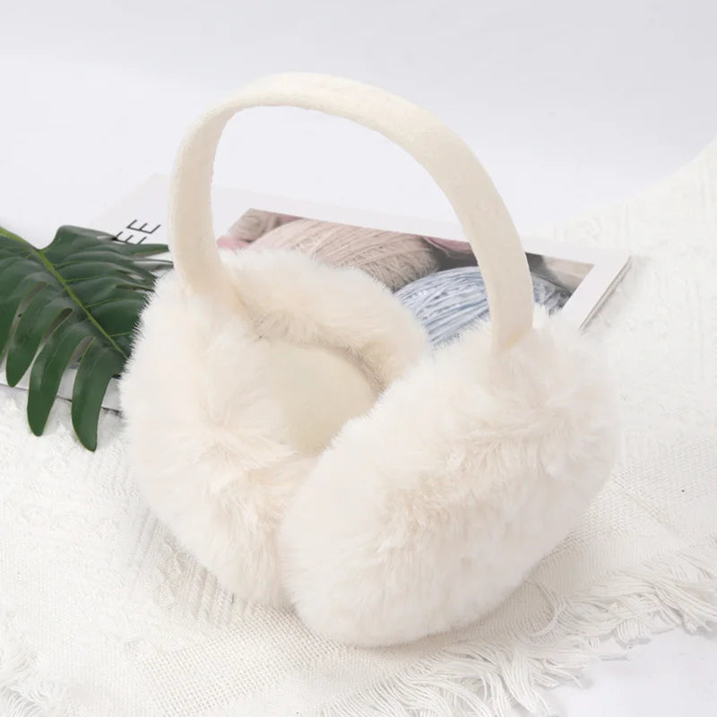 New Autumn Winter Soft Earmuffs Women Men Ear Keep Warmer Plush Solid Color Adjustable Foldable Ear Protection Muffs Earflap