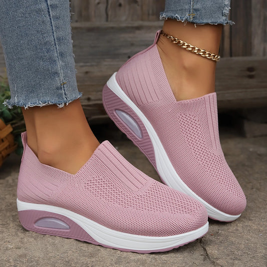 Women Walking Shoes Air Cushion Non Slip Orthopedic Shoes Ladies Platform Mules Breathable Wedge Female Sneakers