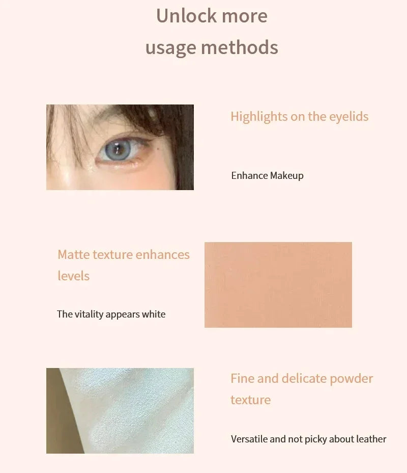 Monochrome Matte White Highlighter Palette Low Saturation 4 Color Face Matte Highlighte Eye Nose Eyeshadow Korea Makeup Cosmetic