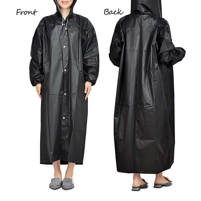 EVA Long Raincoat Unisex Male Women Rain Coats Poncho Suit Jacket Tourist Bike Ladies Running Hooded Hiking Rainwears Waterproof