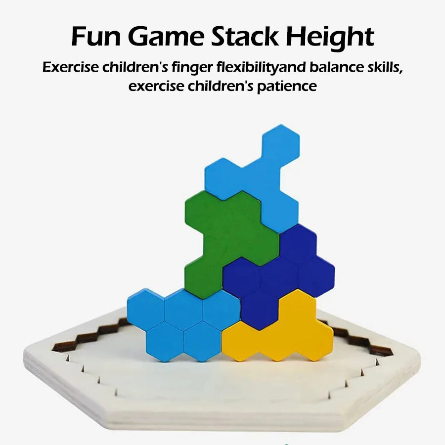 1 pcs Wooden Tangram Puzzle – Educational Brain Game for Kids & Preschool Montessori Toys