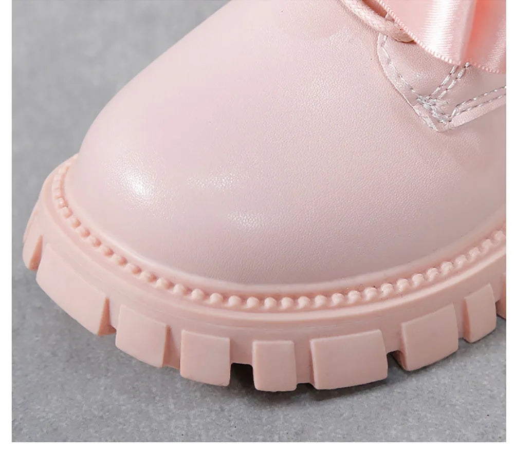 Winter Long Boots For Girls Luxury Pearl Bow Teenager Girl's Fashion Boots Faux Fur Thick Warm Cotton Snow Boots For Girls