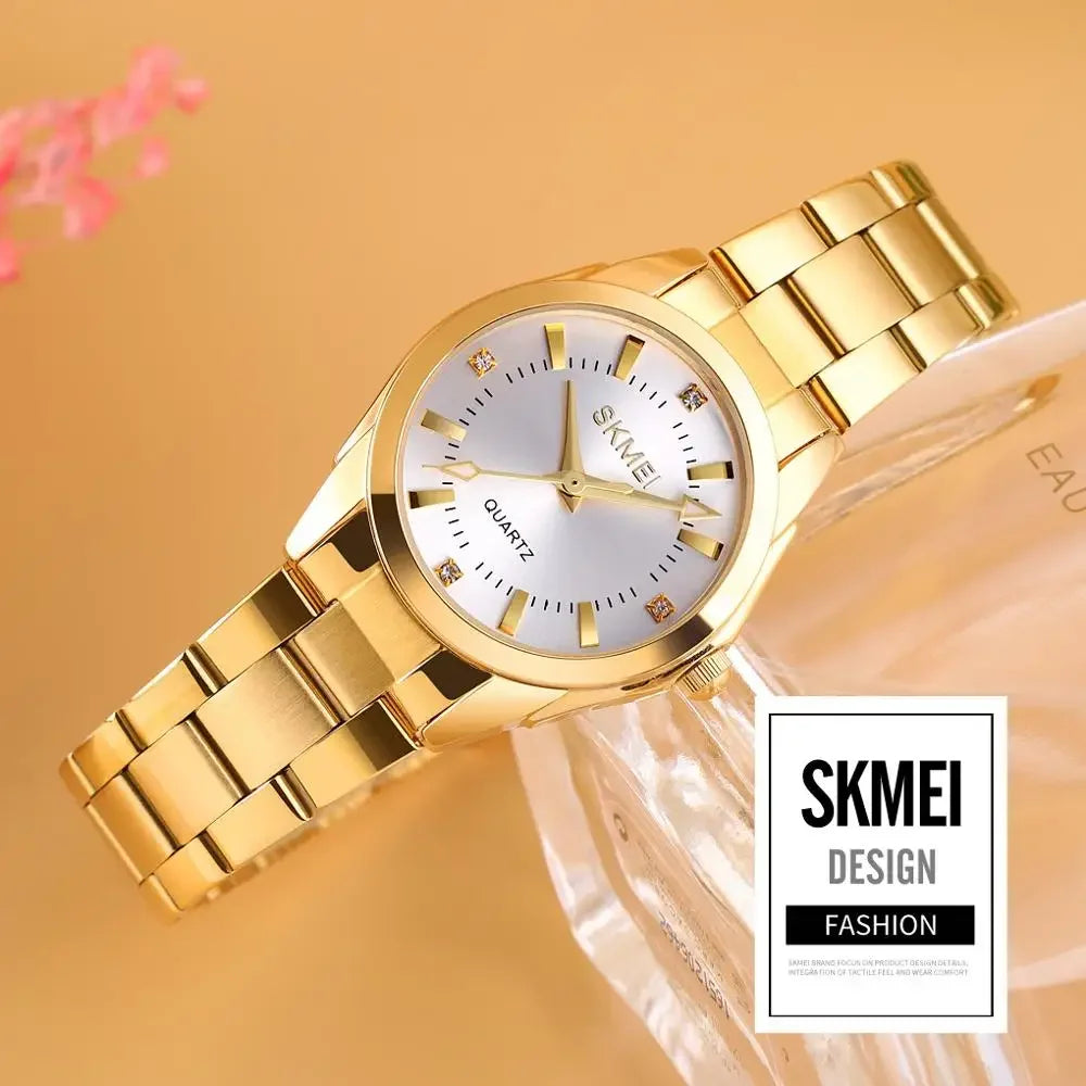 SKMEI 1620 Simple Quartz Girl Wristwatches Stainless Steel Lady Hour Ladies Luxury Watch for Women Waterproof 1390 Reloj Mujer