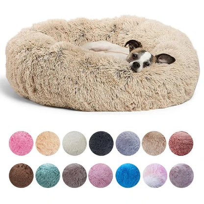 Round Plush Pet Bed – 6 Sizes (40–90 cm) for Large & Medium Dogs, Super Soft Cat Bed, Winter Warm Dog House