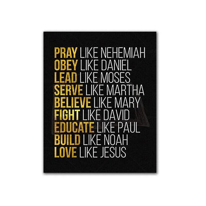 Color Christian Bible Wall Art – Inspirational Canvas Poster Print for Home, Office, or Studio Decor, Frameless