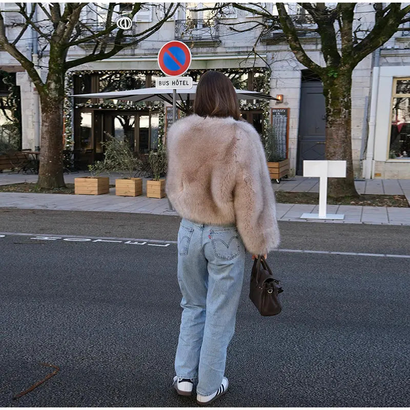 Luxury Thicken Fluffy Faux Fur Coat Women Autumn Winter Loose Long Sleeve Warm Jacket Female Elegant Lady Chic Street Outerwear