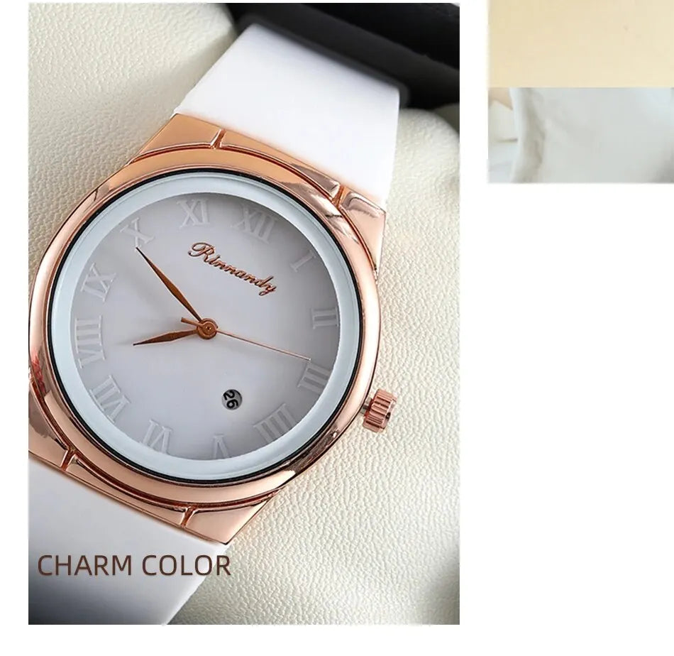 Luxury Women Bracelet Quartz Watches For Women Leather Watch Ladies Sports Dress White Dial Wrist Watch Clock Relogio