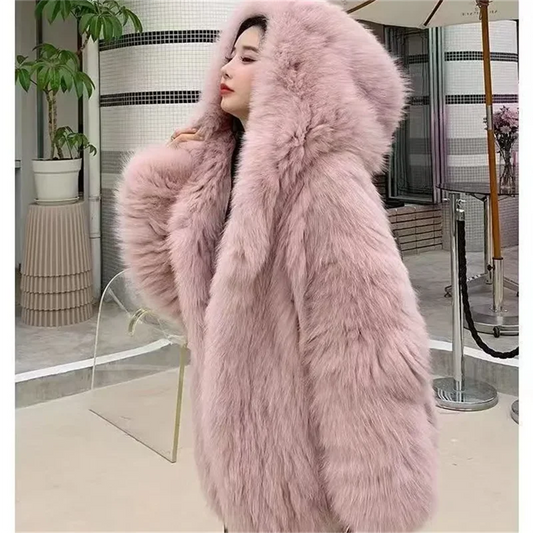 Female Autumn Winter Imitation Fur 2024 Lamb Plush New Coat Women's Mid-Length Korean Loose Plush Sheep Shearing Coat Thickening