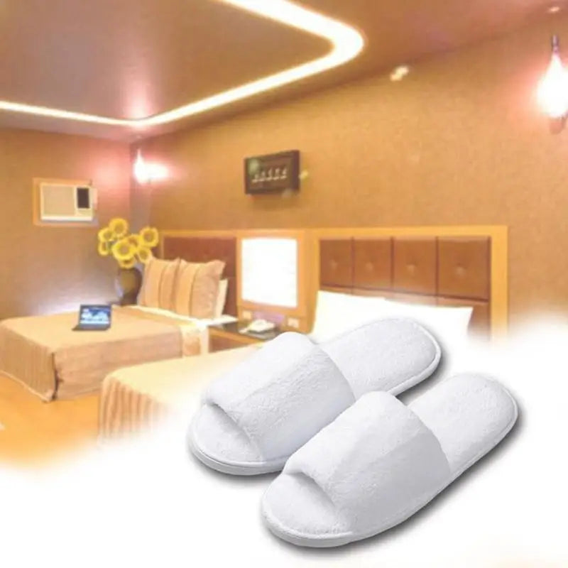 Hotel Disposable Slippers Spa Hotel Wedding Guest Slipper Towelling Terry Soft Toe Breathable Style Open Shoes Disposable W Z6C5