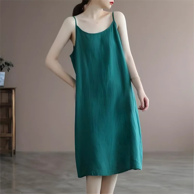 Spring Summer Solid White Dresses For Women 2023 Sleeveless Cotton Elegant Female Dress Loose Casual Sexy Fashion Girl Clothing