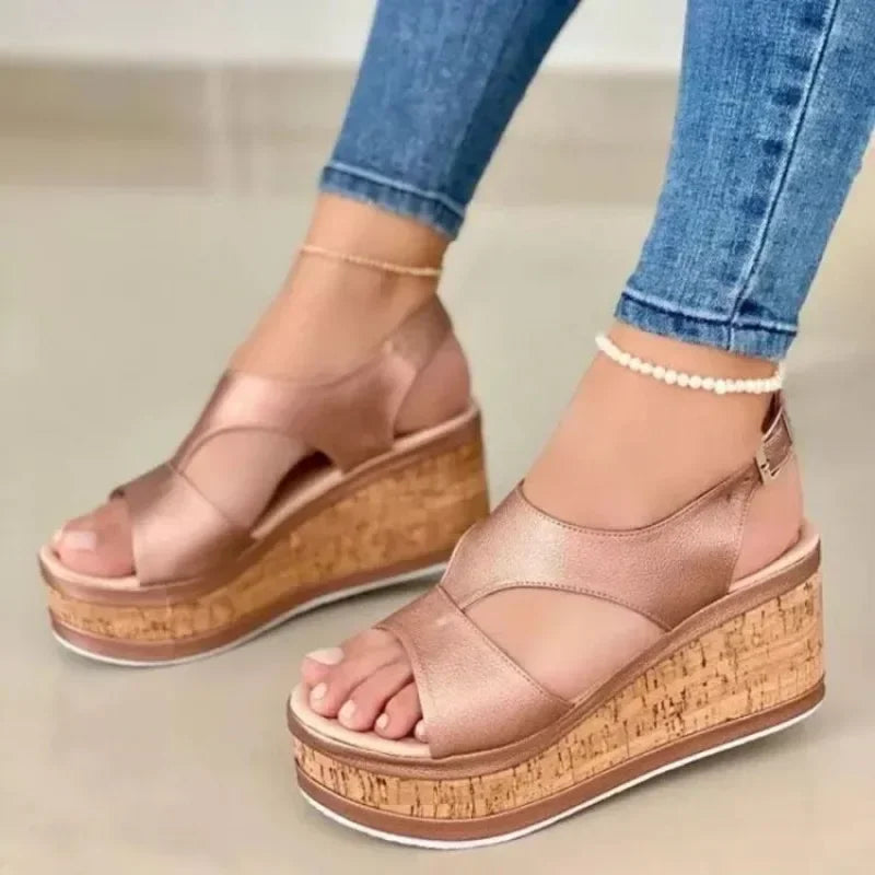 Platform Platform Women's Shoes, 2024 New Wedge Fish Mouth Sandals, Platform Platform Platform Casual Sandals, Roman Sandals