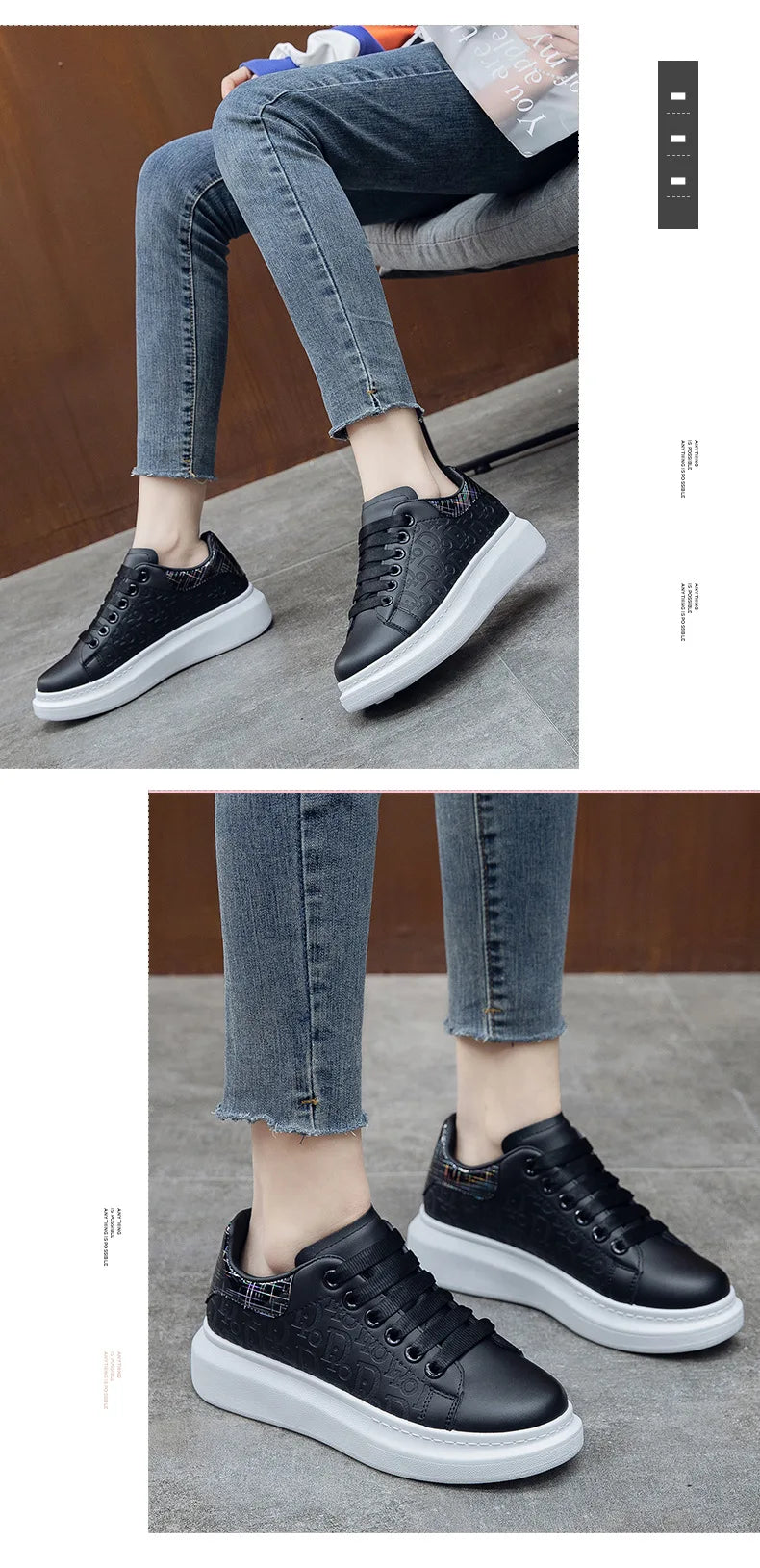 Sneakers Women 2024 New Fashion Platform Shoe Spring Autumn Casual Flats Female Thick Sole Breathable White Vulcanized Shoes