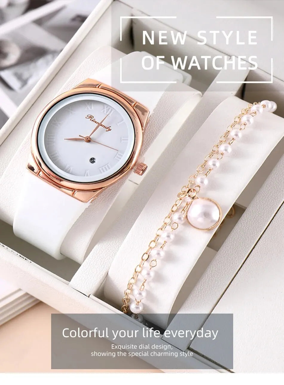 Luxury Women Bracelet Quartz Watches For Women Leather Watch Ladies Sports Dress White Dial Wrist Watch Clock Relogio