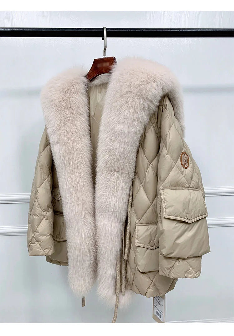 2024 Luxury Fur Collar Long Coats 2024 Women Winter Soft Warm Loose Jacket Puffer Parka Female Windproof Snow Outwear Coats