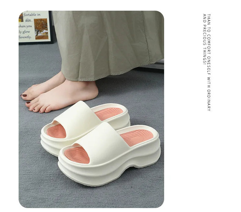 Gacimy Summer Thick Soles Sandals For Women Outdoor Fashion Soft Cloud Beach Shoes Comfortable Non-Slip Home Bathroom Slippers