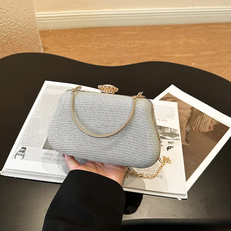 Luxury High Design Women Evening Bag Brand Party Banquet Glitter Bag For Ladies Wedding Clutch Handbag Shoulder Bag Chain Bolsas