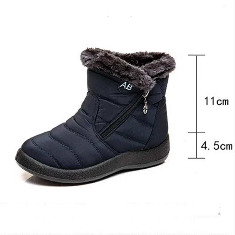 Women Boots Snow Keep Warm Shoes Woman Waterproof Platform Boots Zipper Boots Ladies Flat Fashion Botas Mujer Winter Boot Female