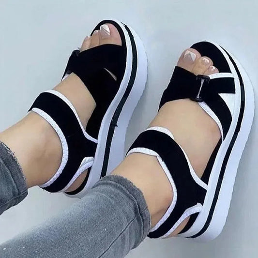 Women's Sandals Heels Sandals With Low Platform Shoes For Women Summer Sandals Heeled Summer Shoes Female Footwear Wedges Shoes