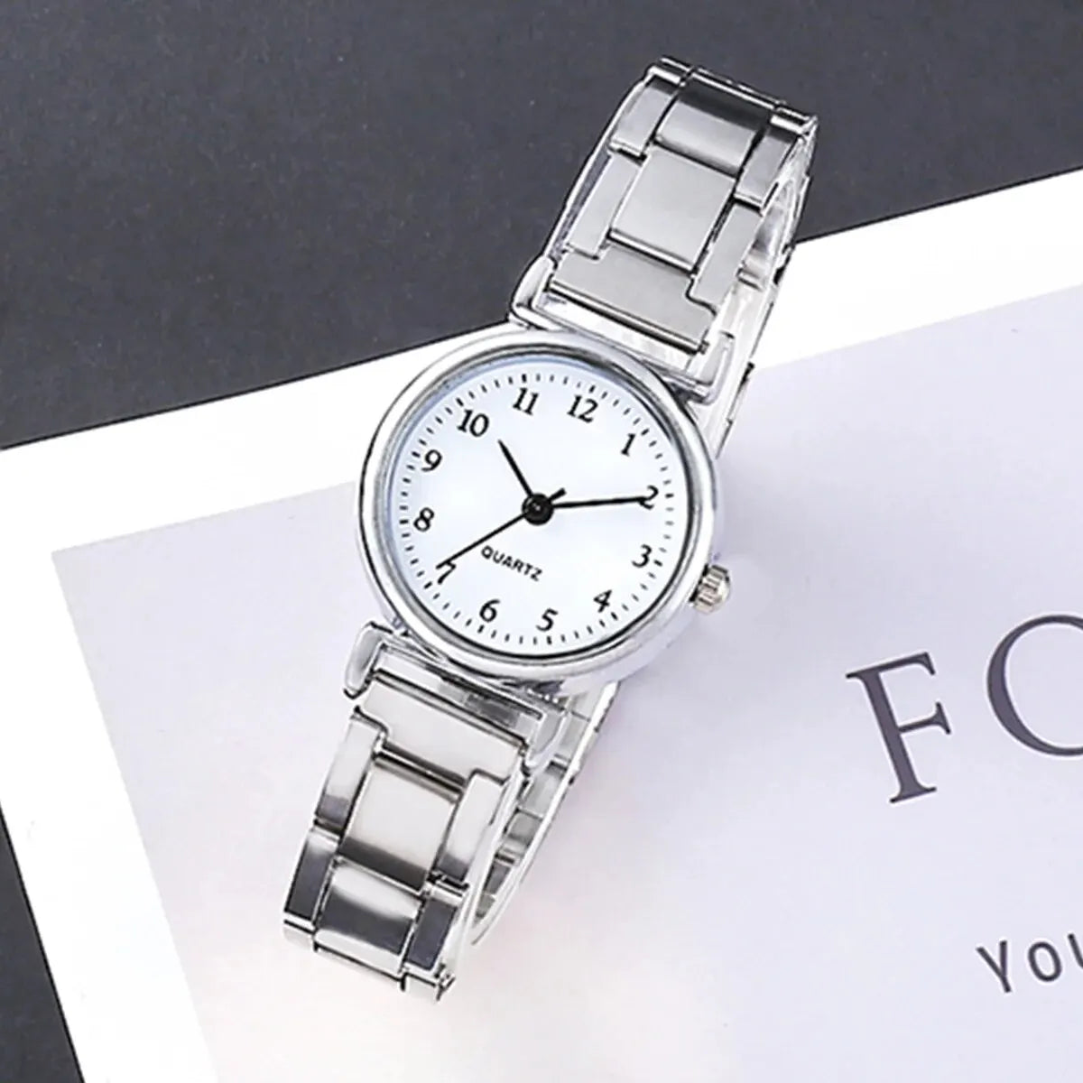 1Pcs Girls Cute Little Fresh Silver Digital Steel Quartz Watch Junior High School Girlfriends Birthday Christmas Gift