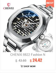 Chenxi 8220 Dragon Totem Embossed Calendar Waterproof Men's Chinese Style Wrist Watch Steel Band Business