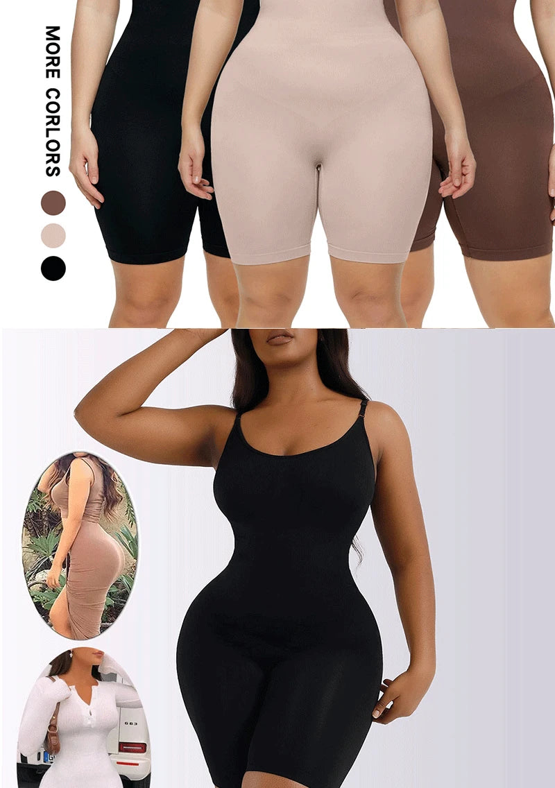 Women Full Body Shapewear Bodysuit for Belly Control Seamless Firm Waist Trainer Body Shaper Bodysuit