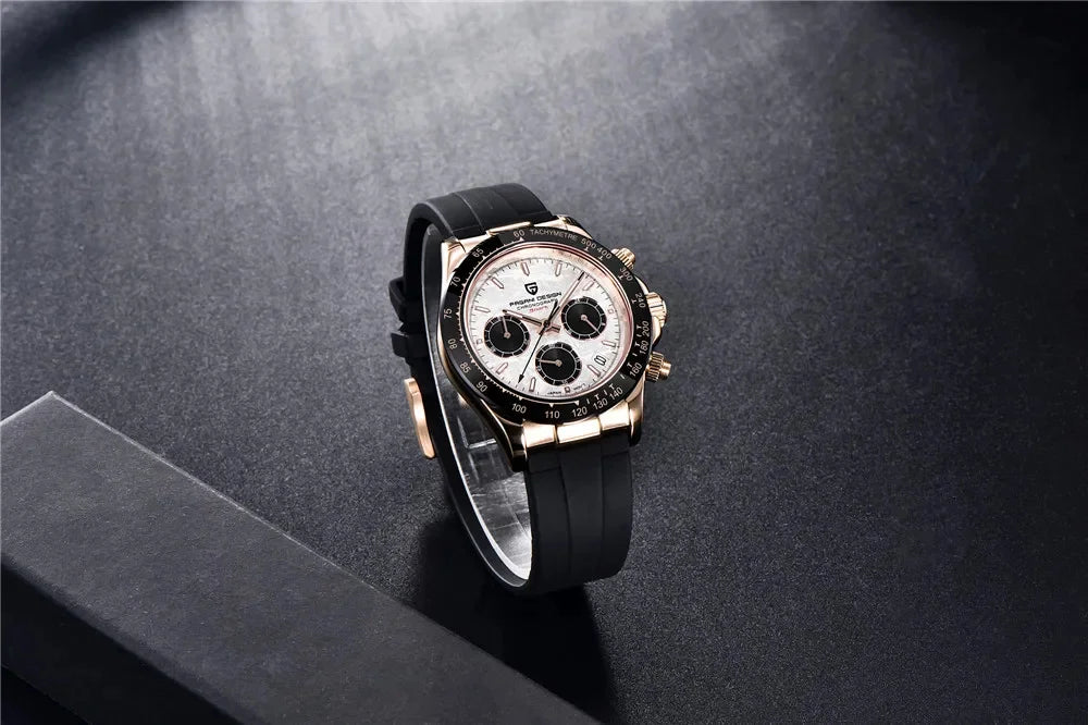 Original New PAGANI DESIGN PD-1664 Luxury Japan VK63 Movt Quartz Wristwatches Sapphire Waterproof Chronograph Gold Reloj Hombre