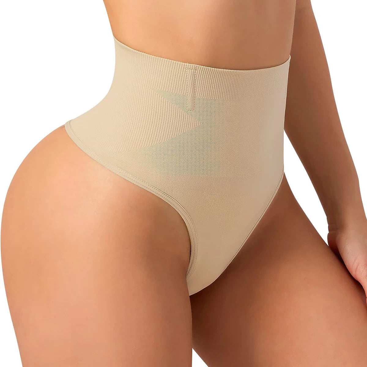 Thong Beige High Waist Shaping Control Panties – Tummy Control & Butt Lifting Shapewear Shorts